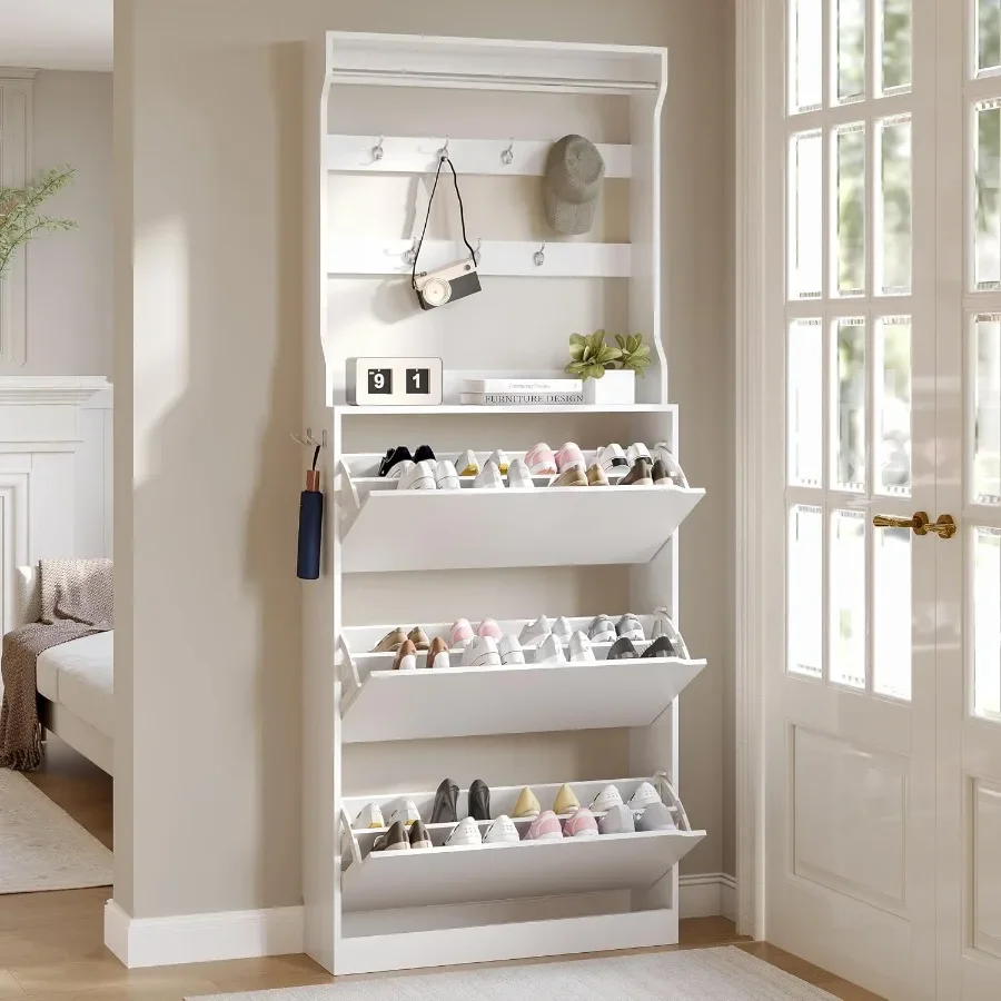 Storage - Tall shoe cabinet with coat rack