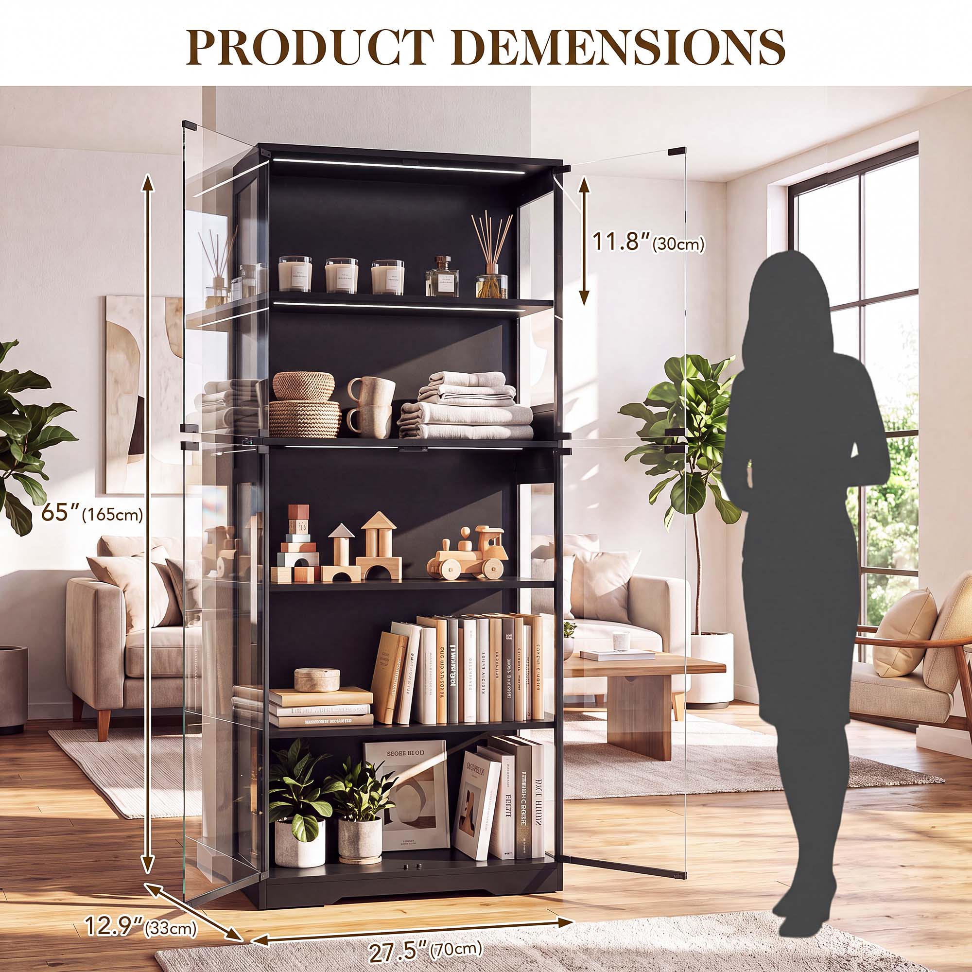 TCGBKAF 5‑Tier Display Cabinet - Bedroom Furniture recension och pris
