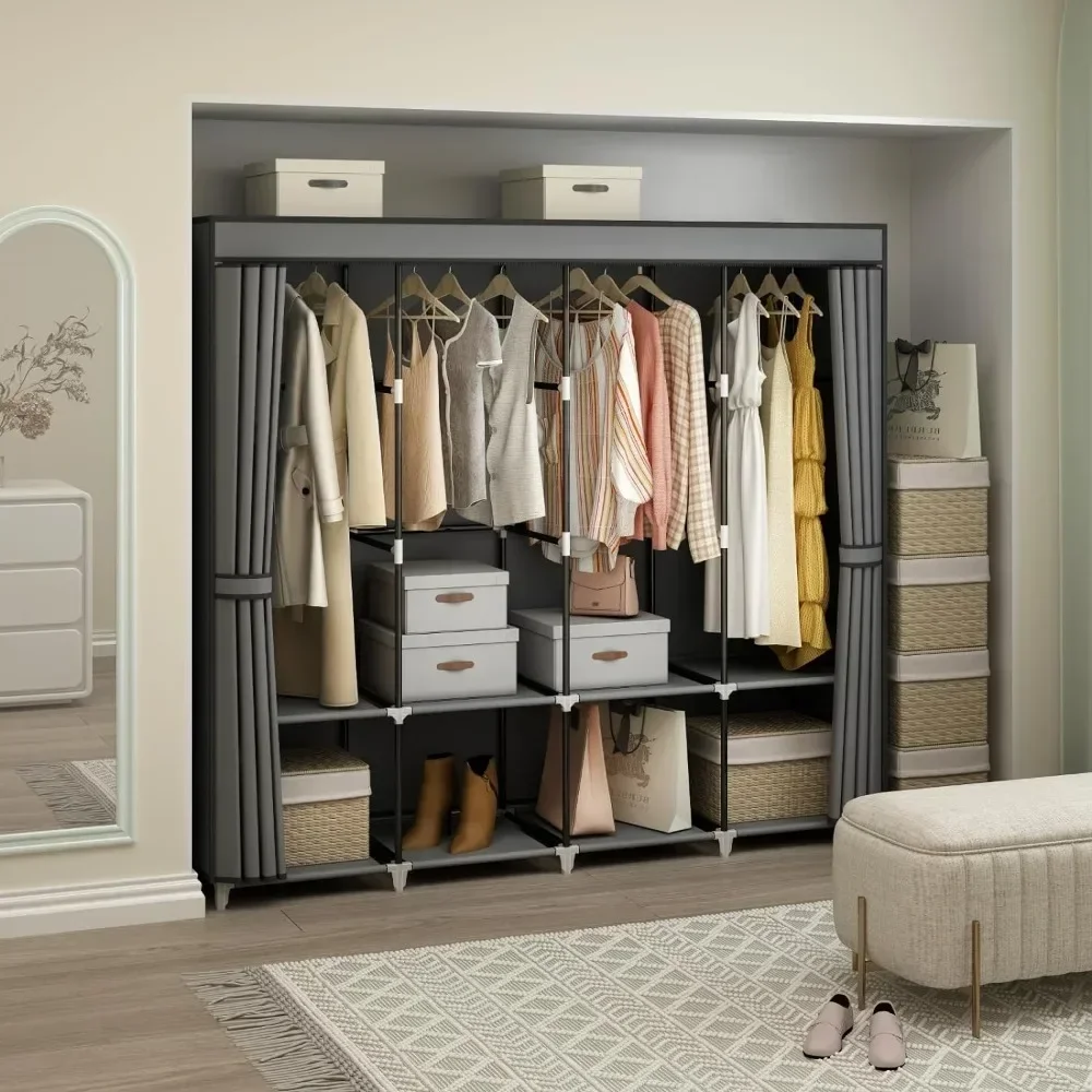 &67 Inch Portable Closet Wardr - Wardrobe Closet Portable Fabric Cover recension och pris