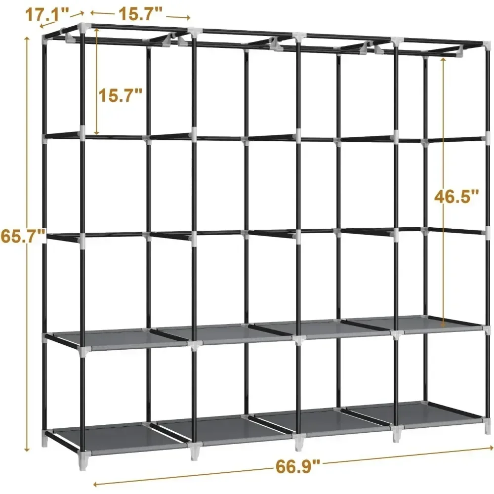 &67 Inch Portable Closet Wardr - Wardrobe Closet Portable Fabric Cover recension och pris