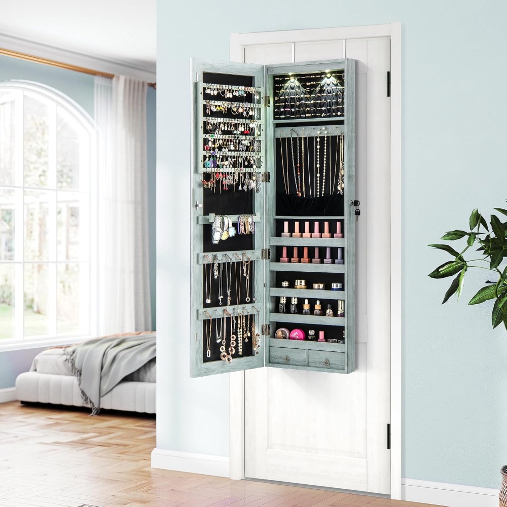 Wall or Door Mounted Jewelry A - Full Length Mirror Jewelry Armoire recension och pris