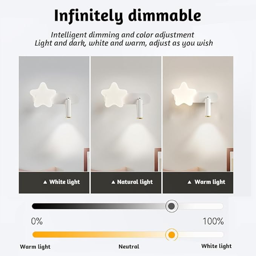LED Dimmable Wall Lamp Childre - Floating Nightstand With Led Light recension och pris