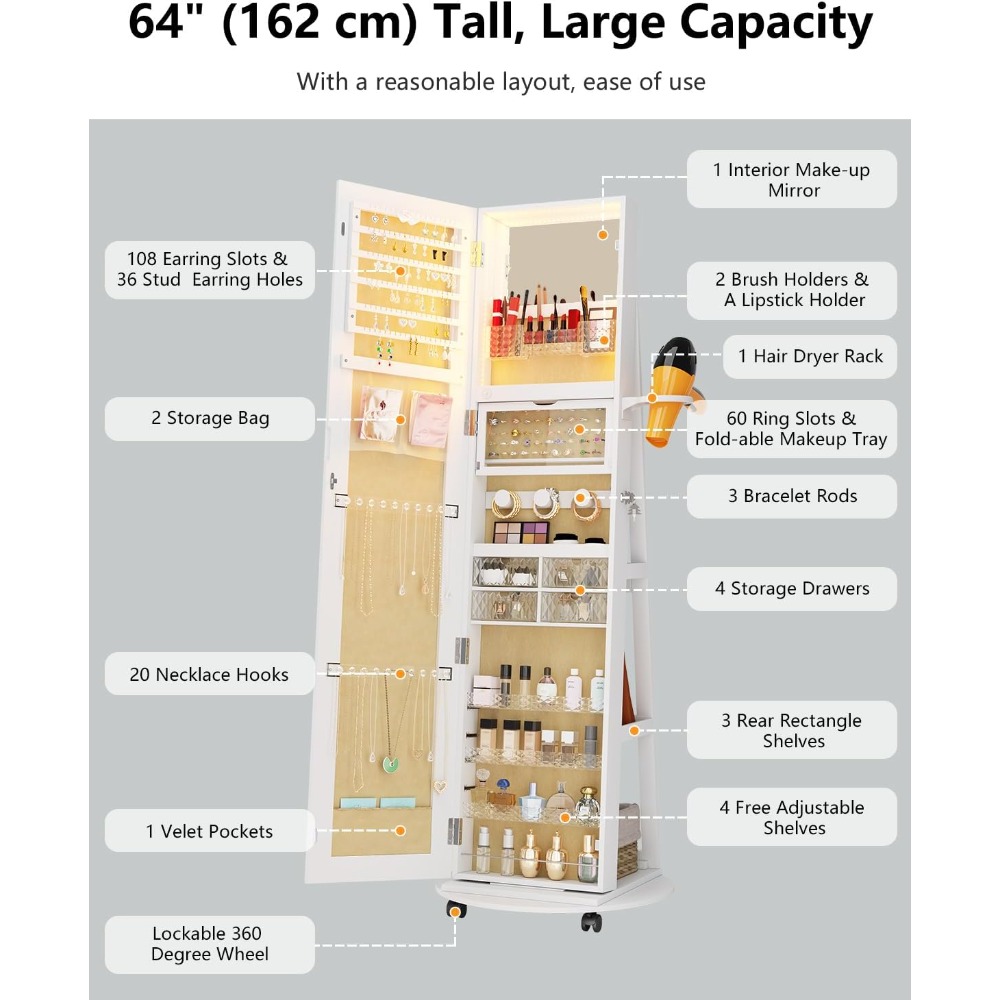 Full Length Mirror Jewelry Cab - Full Length Mirror Jewelry Armoire recension och pris