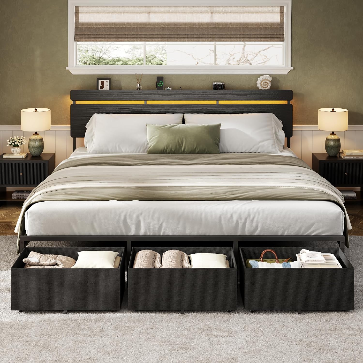 Forestell King Size Bed Frame  - King Size Bed Frame With Storage Drawers recension och pris