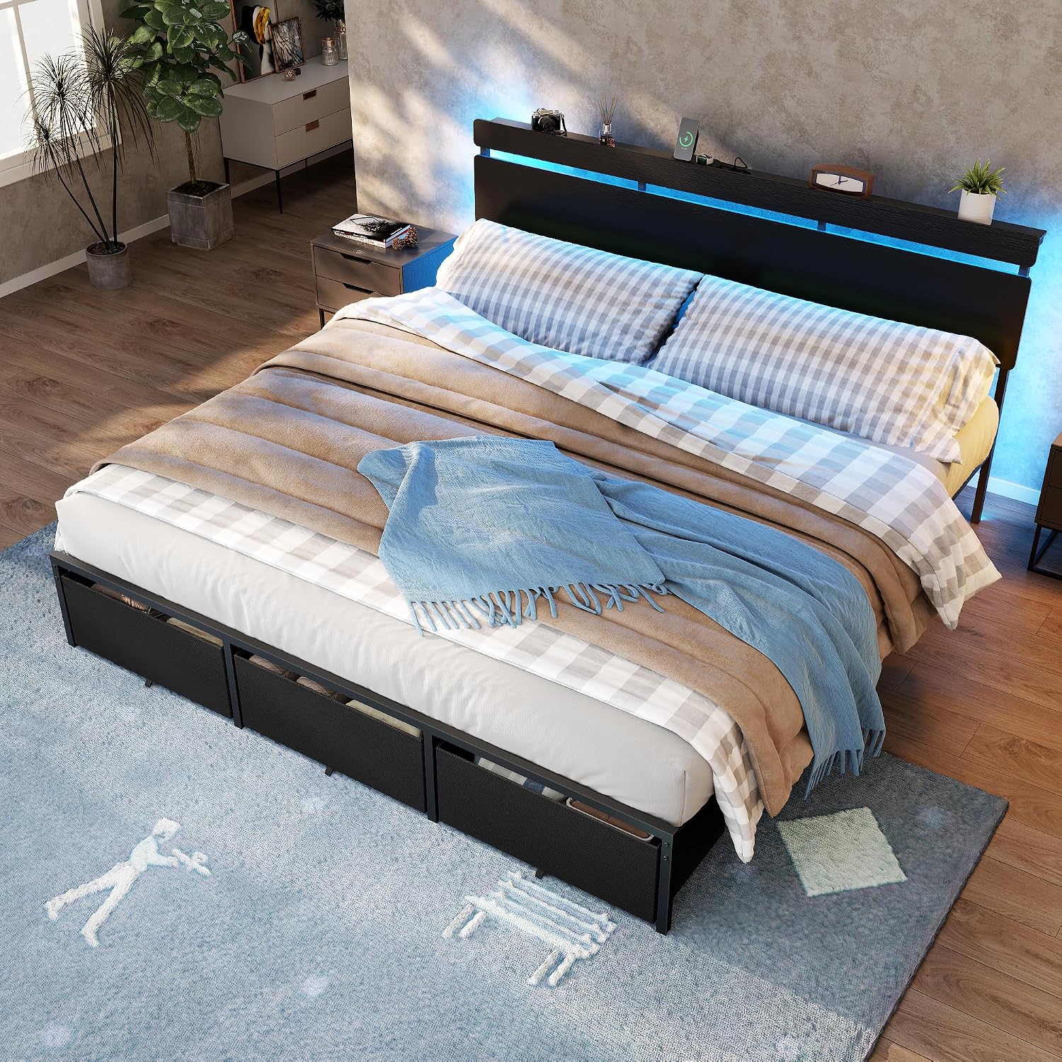 Forestell King Size Bed Frame  - King Size Bed Frame With Storage Drawers recension och pris