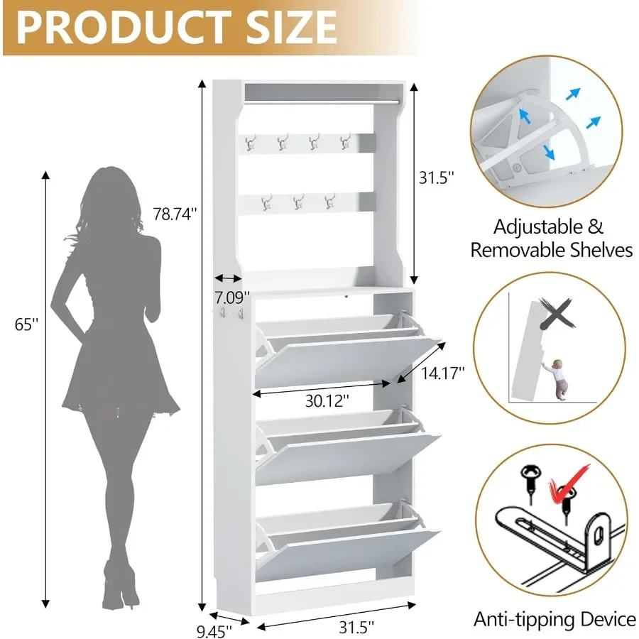 Tall shoe cabinet with coat ra - Storage recension och pris
