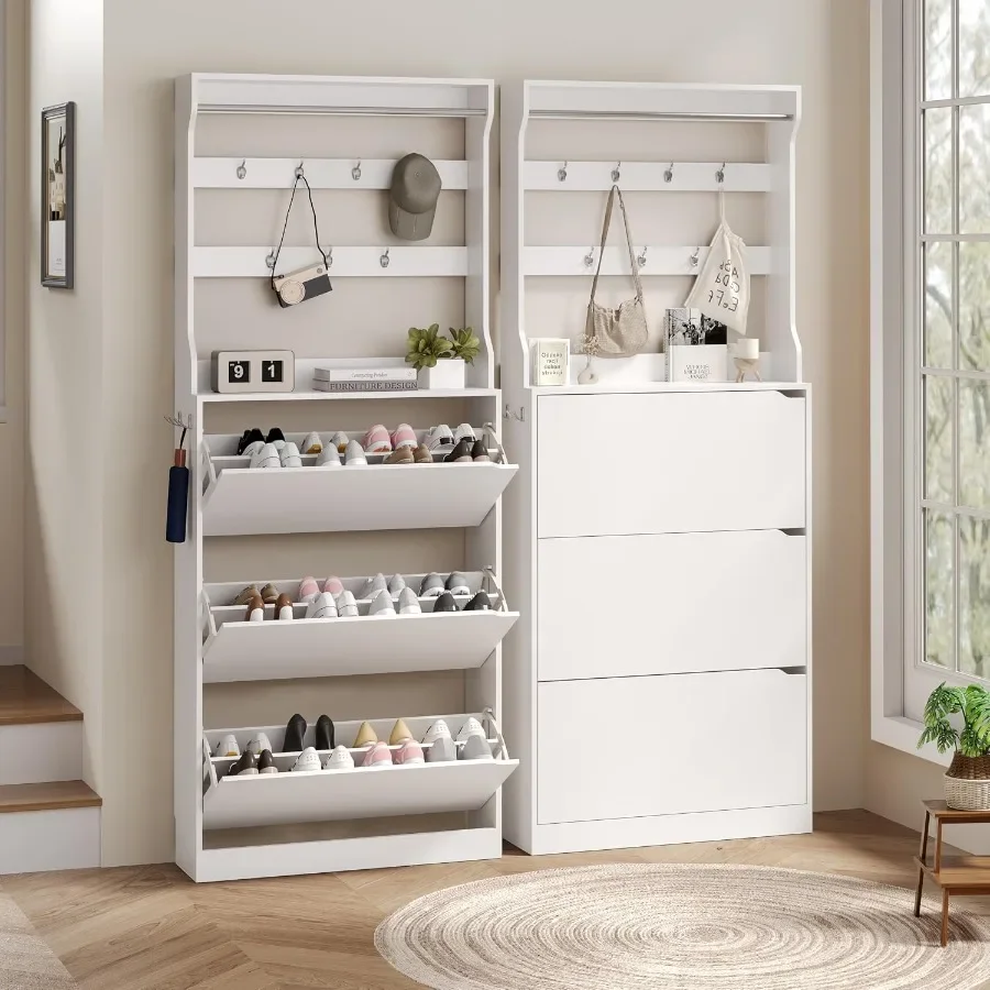 Tall shoe cabinet with coat ra - Storage recension och pris