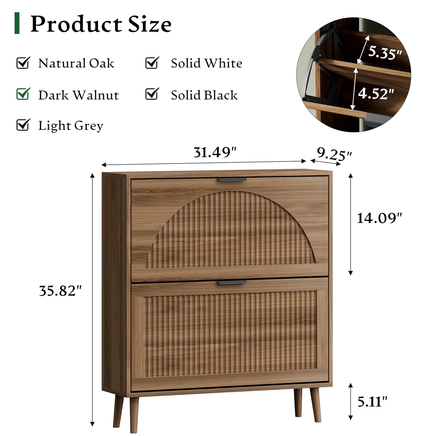 Shoe Cabinet 2 Flip Drawers, 3 - Shoe Rack Cabinet Narrow Entryway recension och pris