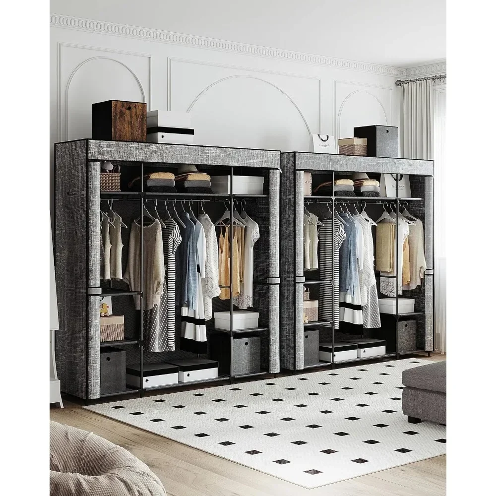&Closet Wardrobe, 64.5-inch Po - Wardrobe Closet Portable Fabric Cover recension och pris