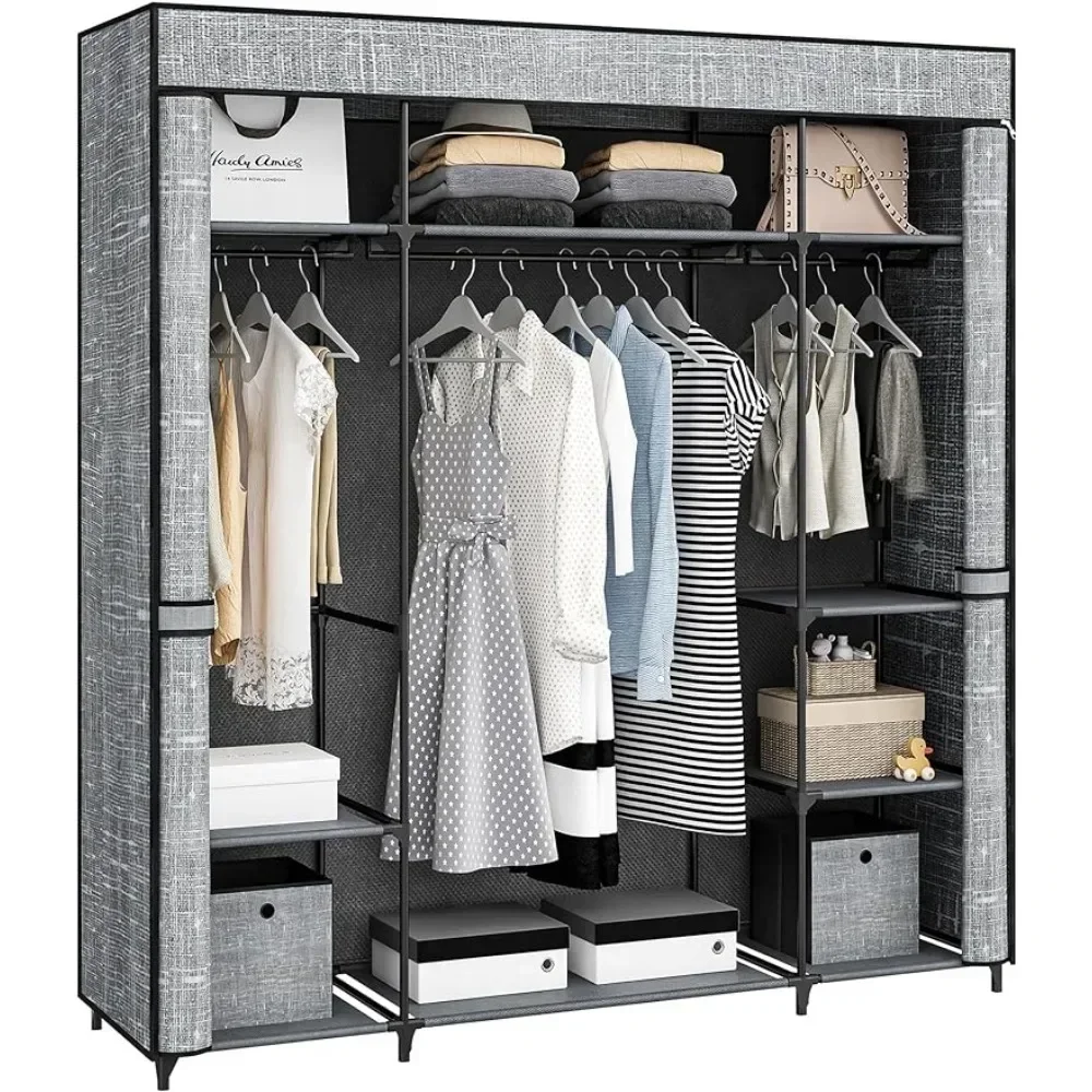 &Closet Wardrobe, 64.5-inch Po - Wardrobe Closet Portable Fabric Cover recension och pris