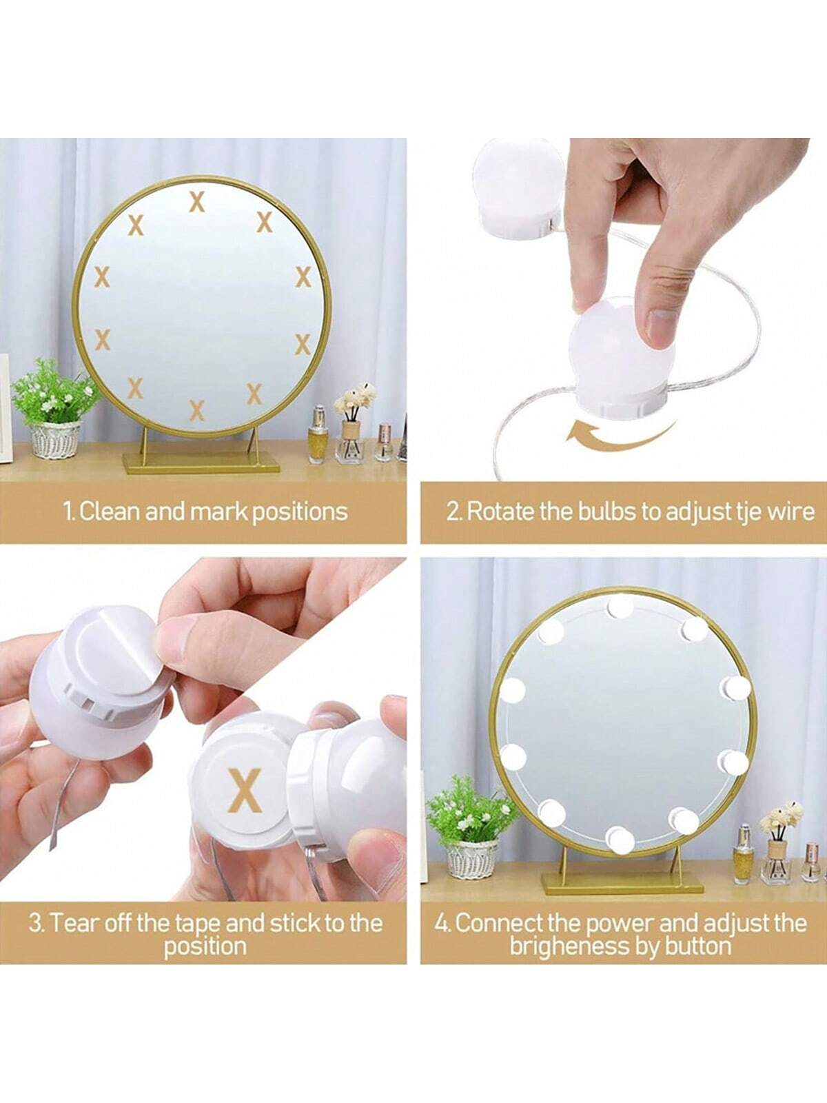 New Detachable Bulbs Professio - Dressing Table Vanity With Lighted Mirror recension och pris
