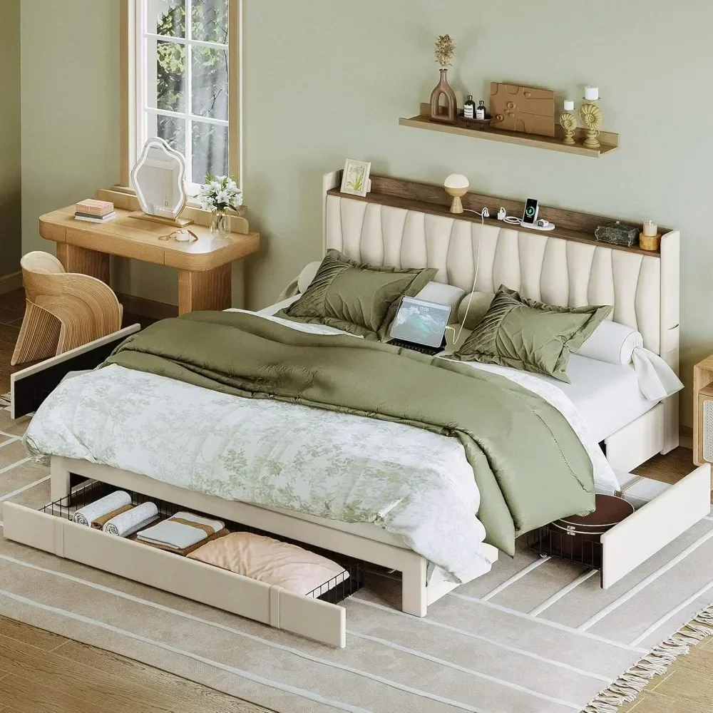 &King Size Bed Frame With Stor - King Size Bed Frame With Storage Drawers recension och pris