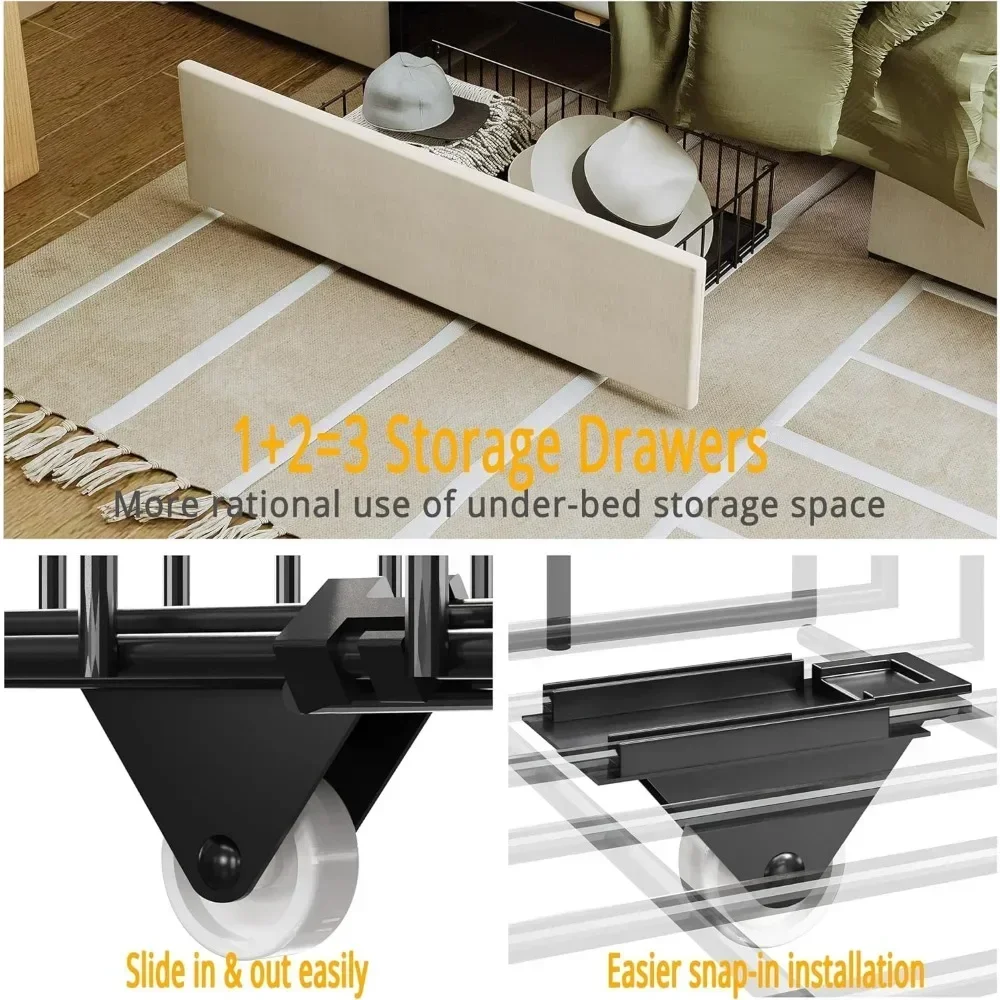 &King Size Bed Frame With Stor - King Size Bed Frame With Storage Drawers recension och pris