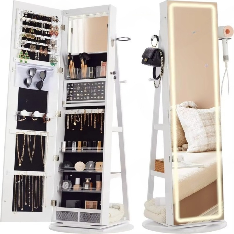 Standing Mirror Jewelry Cabine - Full Length Mirror Jewelry Armoire recension och pris